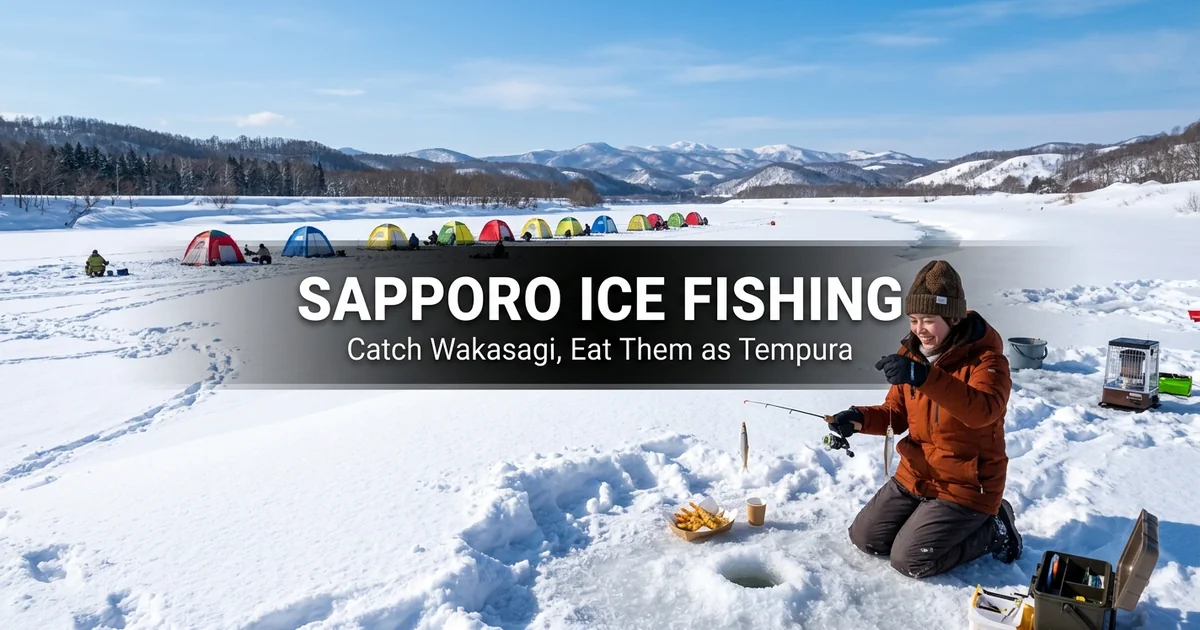 Sapporo Ice Fishing Tour (Winter 2026–27): Catch Wakasagi Smelt on the Frozen Barato River and Eat Them as Tempura